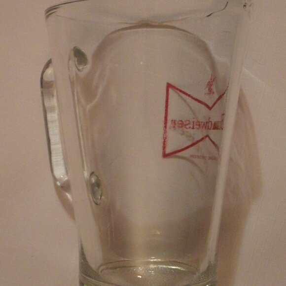 Large Budweiser King of Beers Pitcher HEAVY Glass Beer Pitcher - Picture 7 of 8